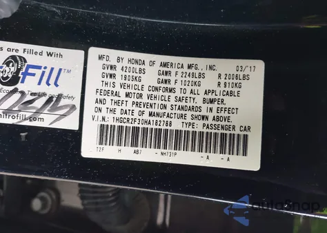 2017 Honda Accord Lx из США, поврежденный, VIN 1HGCR2F30HA182788